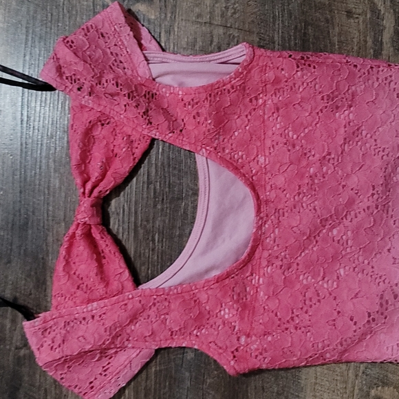 Gently Loved tricolor dress Material Girl small pink Fades to Orange with slip - Picture 8 of 9